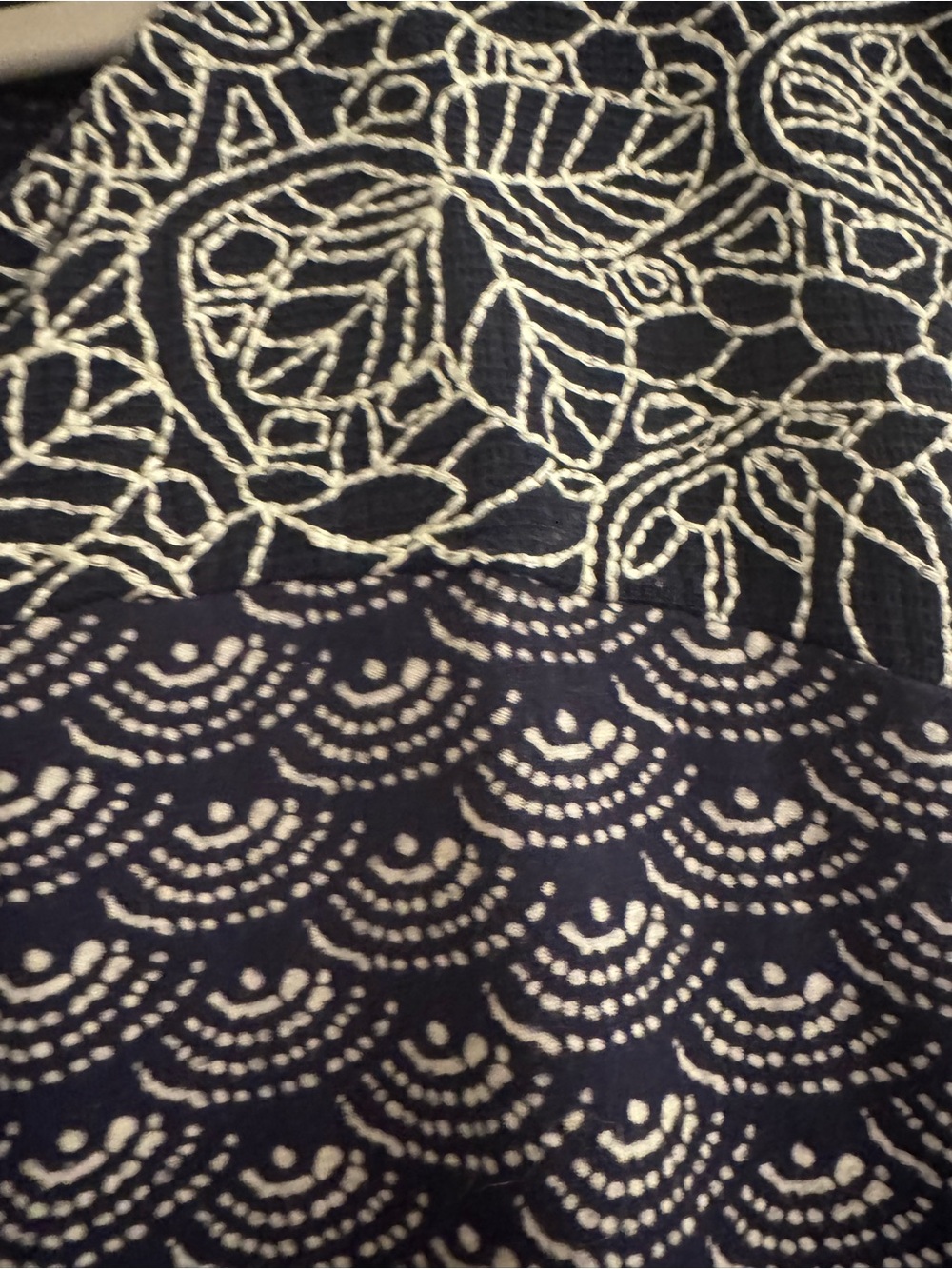 Skies Are Blue Navy and White Sleeveless Tunic with Embroidered Yoke - Picture 4 of 8